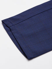 Indian Needle Men's Blue Checked Formal Trousers - FGP_270Blue_30