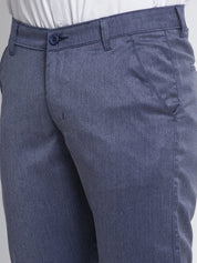 Indian Needle Men's Blue Cotton Solid Formal Trousers - FGP_265Navy_30