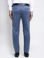 Indian Needle Men's Blue Cotton Solid Formal Trousers - FGP_265Indigo_30