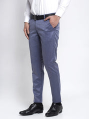 Indian Needle Men's Blue Cotton Solid Formal Trousers - FGP_265Navy_30