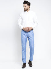 Indian Needle Men's Blue Formal Trousers - FGP_260Light-Blue_30