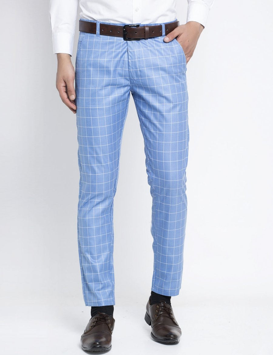Indian Needle Men's Blue Formal Trousers - FGP_260Light-Blue_30