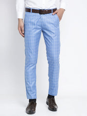 Indian Needle Men's Blue Formal Trousers - FGP_260Light-Blue_30