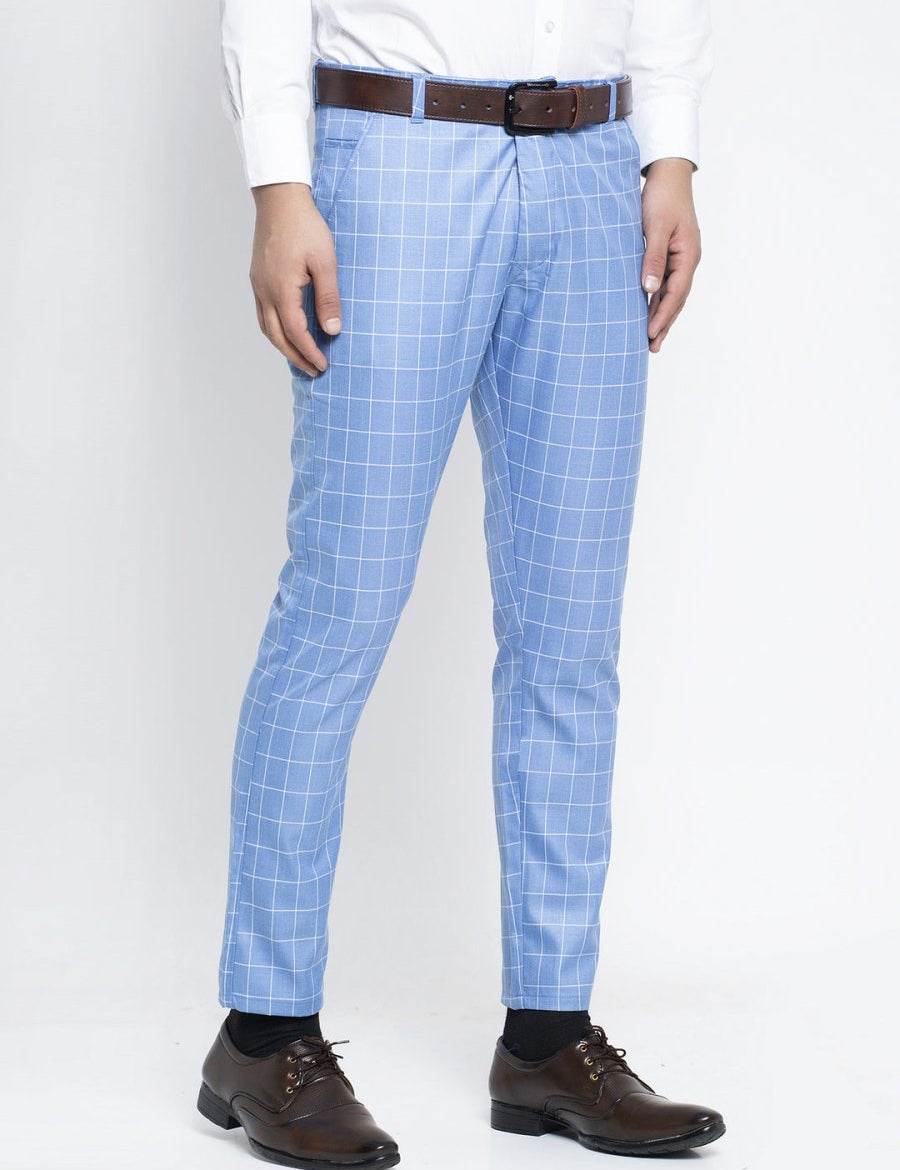 Indian Needle Men's Blue Formal Trousers - FGP_260Light-Blue_30