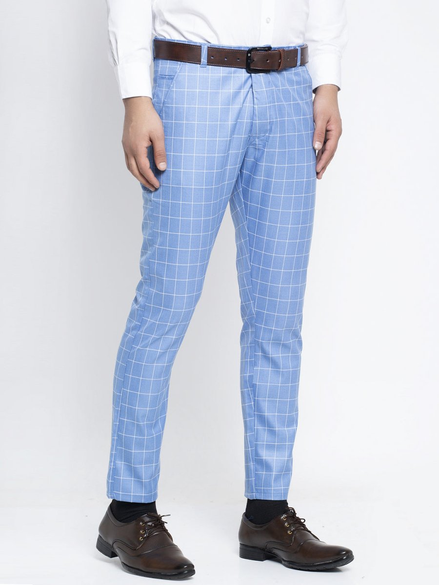 Indian Needle Men's Blue Formal Trousers - FGP_260Light-Blue_30