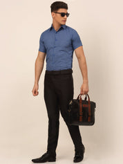 Indian Needle Mens Brought Checked Formal shirts. - SF_829Blue_S