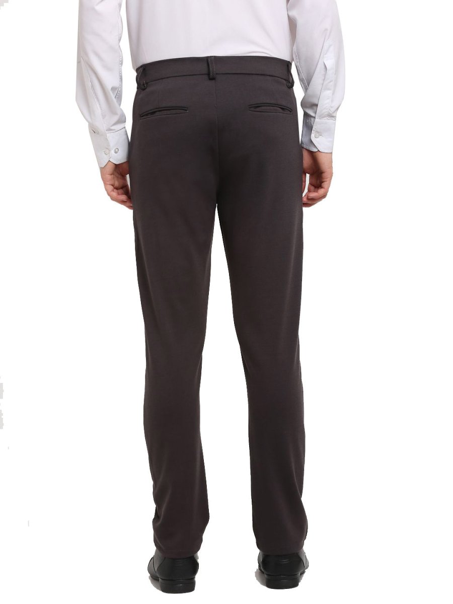 Indian Needle Men's Brown 4-Way Lycra Tapered Fit Trousers - FGP_269Brown_30