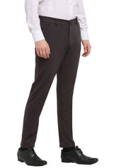 Indian Needle Men's Brown 4-Way Lycra Tapered Fit Trousers - FGP_269Brown_30