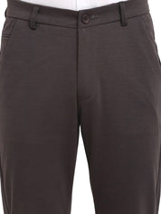 Indian Needle Men's Brown 4-Way Lycra Tapered Fit Trousers - FGP_269Brown_30