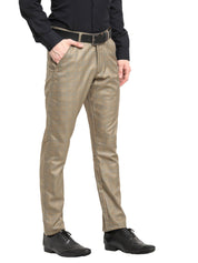 Indian Needle Men's Brown Cotton Checked Formal Trousers - FGP_267Dark-Brown_30