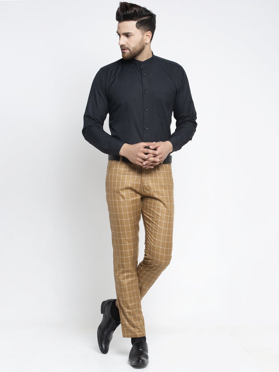 Indian Needle Men's Brown Formal Trousers - FGP_260Brown_30