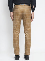 Indian Needle Men's Brown Formal Trousers - FGP_260Brown_30