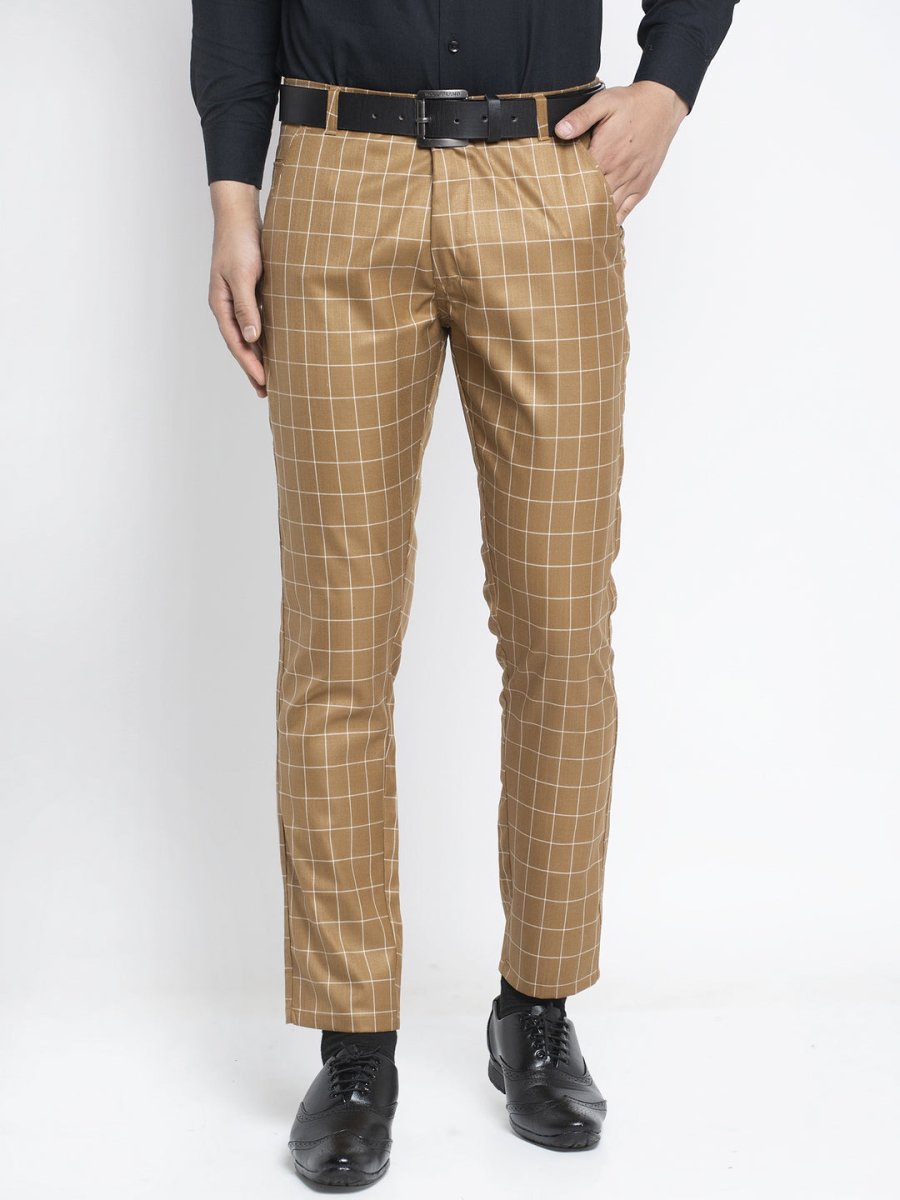 Indian Needle Men's Brown Formal Trousers - FGP_260Brown_30