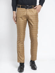 Indian Needle Men's Brown Formal Trousers - FGP_260Brown_30