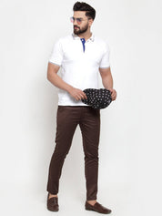 Indian Needle Men's Brown Solid Formal Trousers - FGP_253Coffee_30