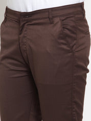 Indian Needle Men's Brown Solid Formal Trousers - FGP_253Coffee_30