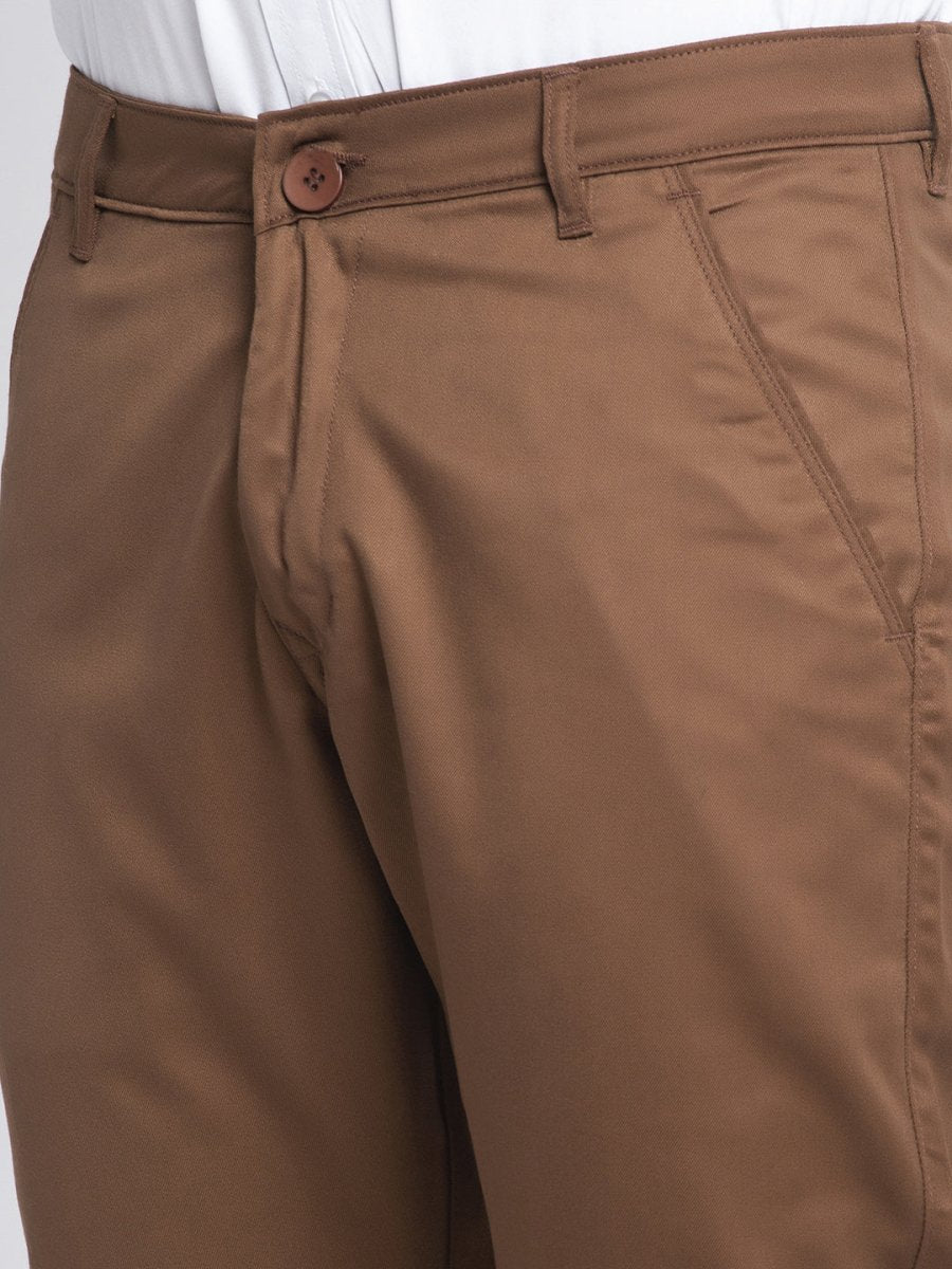 Indian Needle Men's Brown Tapered Fit Formal Trousers - FGP_253Dark-Brown_30