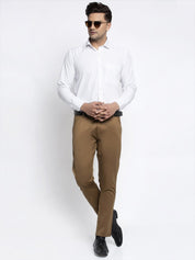 Indian Needle Men's Brown Tapered Fit Formal Trousers - FGP_253Brown_30