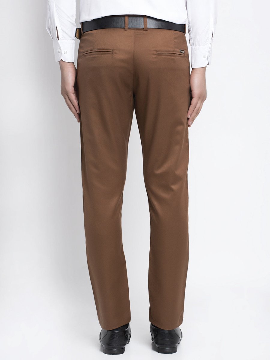 Indian Needle Men's Brown Tapered Fit Formal Trousers - FGP_253Dark-Brown_30