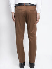 Indian Needle Men's Brown Tapered Fit Formal Trousers - FGP_253Dark-Brown_30