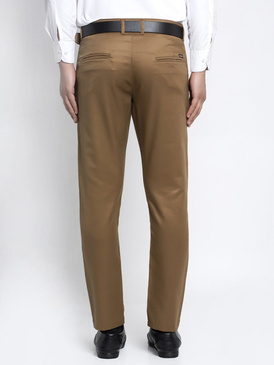Indian Needle Men's Brown Tapered Fit Formal Trousers - FGP_253Brown_30
