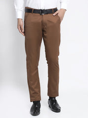 Indian Needle Men's Brown Tapered Fit Formal Trousers - FGP_253Dark-Brown_30