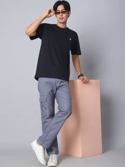 Indian needle Men's Casual Cotton Blend Solid Cargo Pants - KGP_156Light-Grey_30