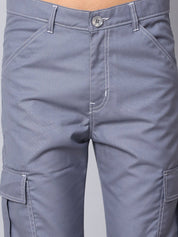 Indian needle Men's Casual Cotton Blend Solid Cargo Pants - KGP_156Light-Grey_30