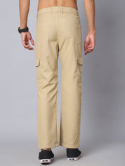 Indian needle Men's Casual Cotton Blend Solid Cargo Pants - KGP_156Beige_30