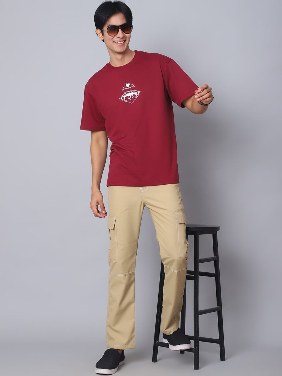 Indian needle Men's Casual Cotton Blend Solid Cargo Pants - KGP_156Beige_30