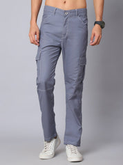 Indian needle Men's Casual Cotton Blend Solid Cargo Pants - KGP_156Light-Grey_30