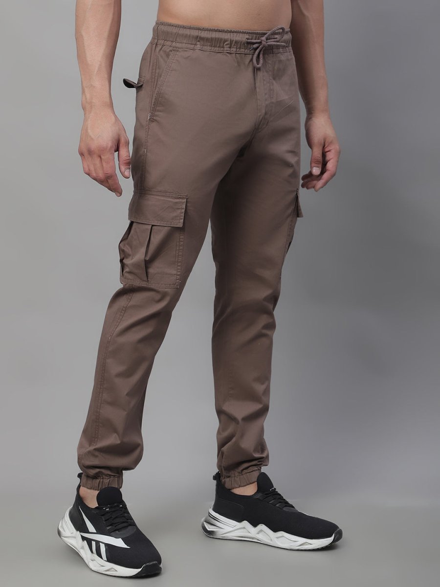 Indian Needle Men's Casual Cotton Solid Cargo Pants - KGP_155Brown_30