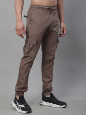 Indian Needle Men's Casual Cotton Solid Cargo Pants - KGP_155Brown_30