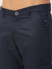 Indian Needle Men's Casual Cotton Solid Cargo Pants - KGP_154Navy-Blue_30