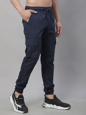 Indian Needle Men's Casual Cotton Solid Cargo Pants - KGP_155Navy_30