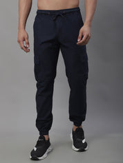 Indian Needle Men's Casual Cotton Solid Cargo Pants - KGP_155Navy_30