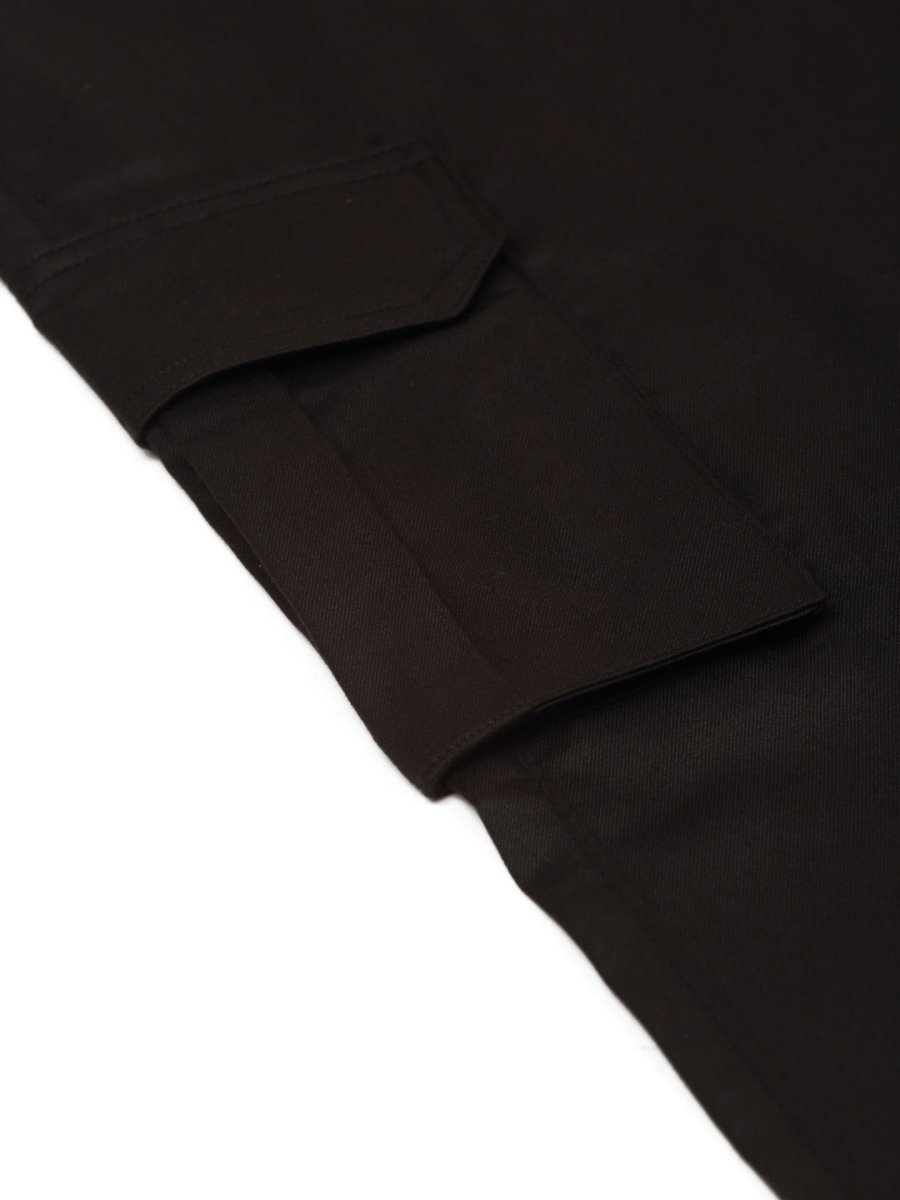 Indian Needle Men's Casual Cotton Solid Cargo Pants - KGP_154Black_30