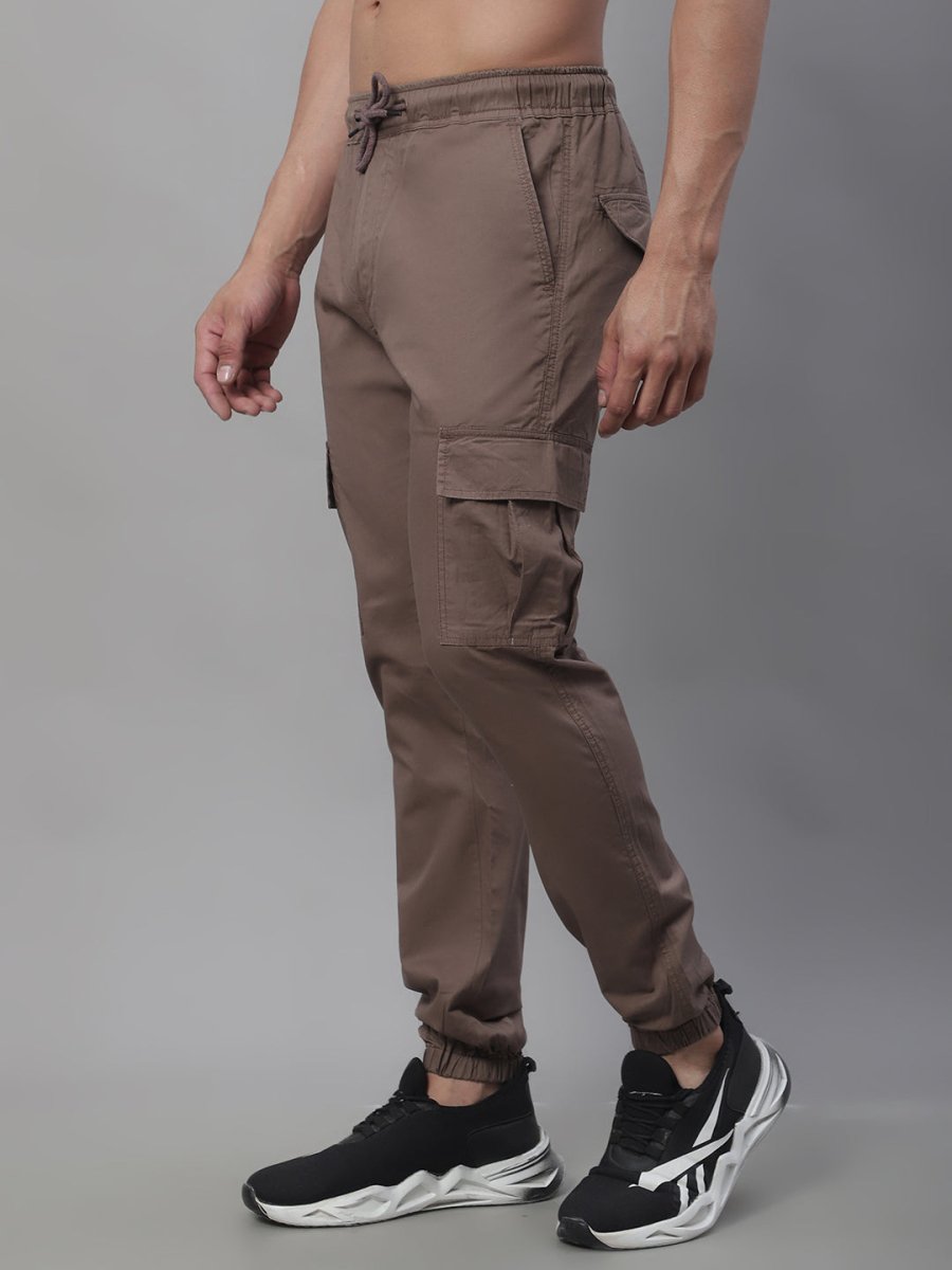 Indian Needle Men's Casual Cotton Solid Cargo Pants - KGP_155Brown_30