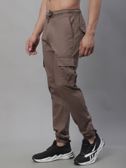 Indian Needle Men's Casual Cotton Solid Cargo Pants - KGP_155Brown_30
