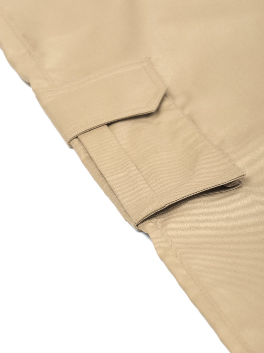 Indian Needle Men's Casual Cotton Solid Cargo Pants - KGP_154Beige_30