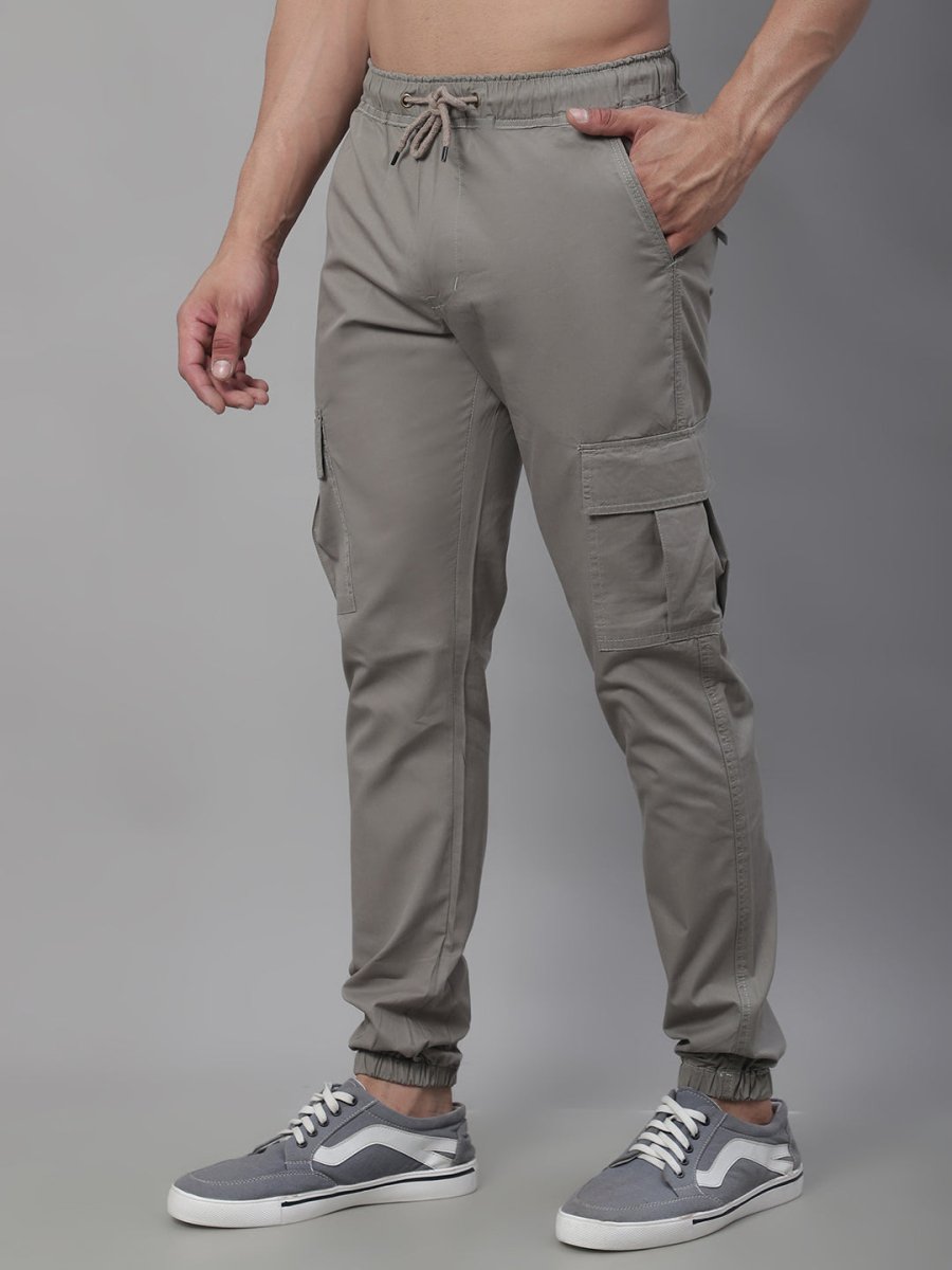 Indian Needle Men's Casual Cotton Solid Cargo Pants - KGP_155Light-Grey_30