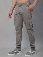 Indian Needle Men's Casual Cotton Solid Cargo Pants - KGP_155Light-Grey_30