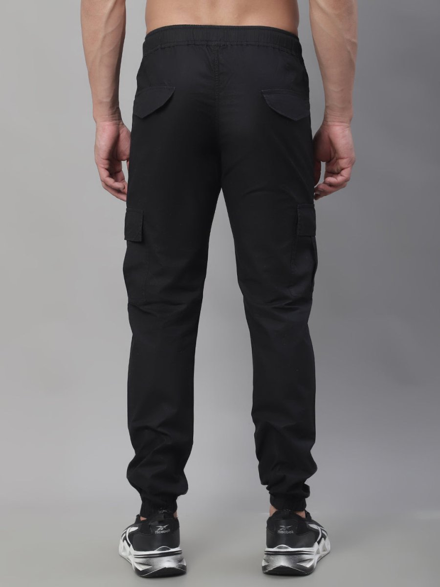 Indian Needle Men's Casual Cotton Solid Cargo Pants - KGP_155Black_30