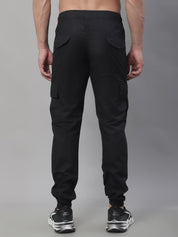 Indian Needle Men's Casual Cotton Solid Cargo Pants - KGP_155Black_30