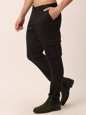 Indian Needle Men's Casual Cotton Solid Cargo Pants - KGP_154Black_30