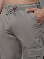 Indian Needle Men's Casual Cotton Solid Cargo Pants - KGP_155Light-Grey_30