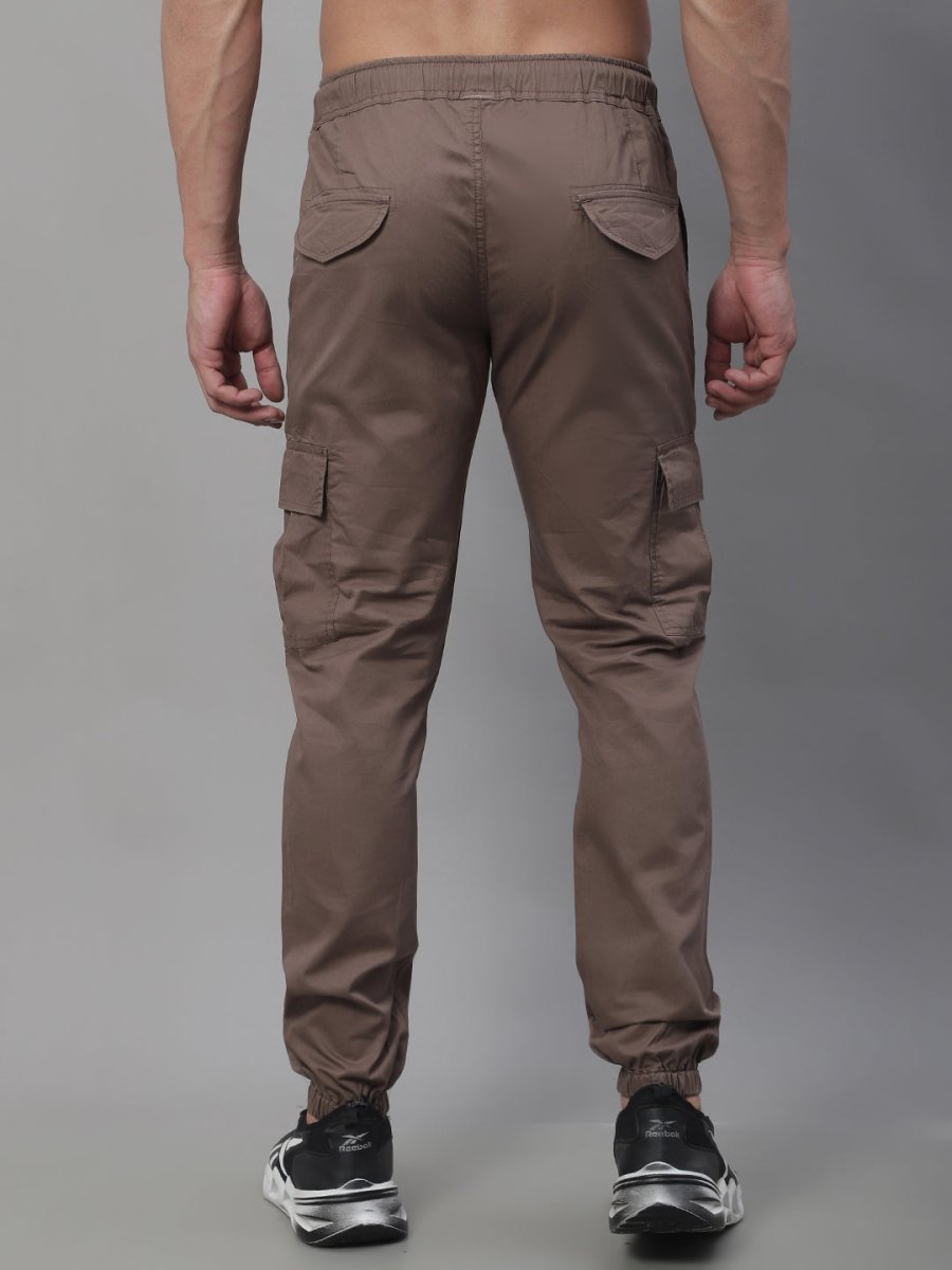Indian Needle Men's Casual Cotton Solid Cargo Pants - KGP_155Brown_30