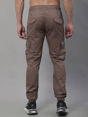 Indian Needle Men's Casual Cotton Solid Cargo Pants - KGP_155Brown_30