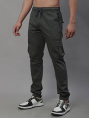 Indian Needle Men's Casual Cotton Solid Cargo Pants - KGP_155Grey_30