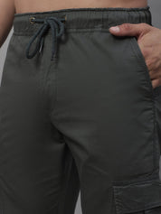 Indian Needle Men's Casual Cotton Solid Cargo Pants - KGP_155Grey_30